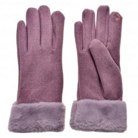 2JZGL0085LA Gloves with fur 9x24 cm Purple Polyester