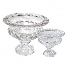 26GL4413 Corbeille de fruits Ø 21x25 cm Transparent Verre Plat de service