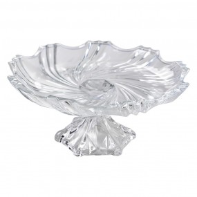 26GL4431 Fruit bowl Ø 23x11 cm Transparent Glass Serving Platter