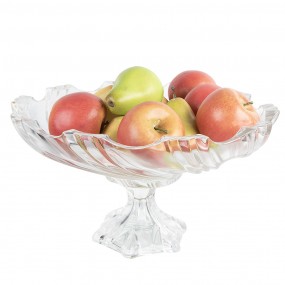 26GL4433 Corbeille de fruits Ø 38x21 cm Transparent Verre Plat de service