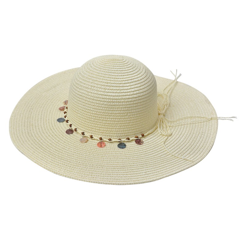 JZHA0104 Cappello da donna Beige Paglia di carta Cappello da sole