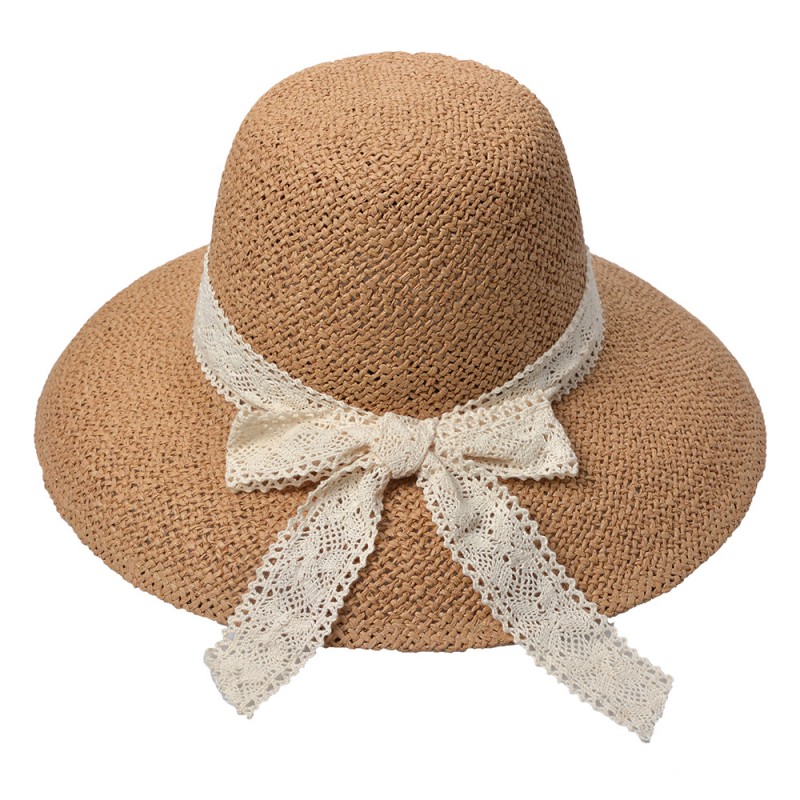 JZHA0110 Cappello da donna Marrone Paglia di carta Cappello da sole