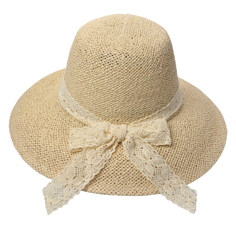 JZHA0111 Cappello da donna Beige Paglia di carta Cappello da sole