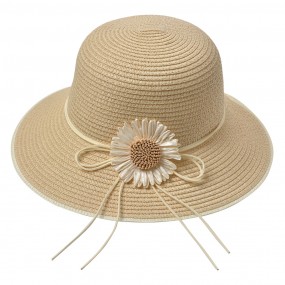2JZHA0112BE Women's Hat Beige Paper straw Flower Sun Hat