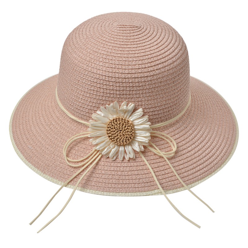 JZHA0112P Women's Hat Pink Paper straw Flower Sun Hat
