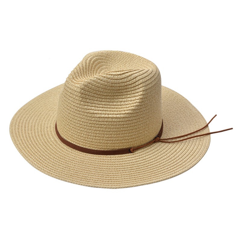 JZHA0116 Cappello da donna Beige Paglia di carta Cappello da sole