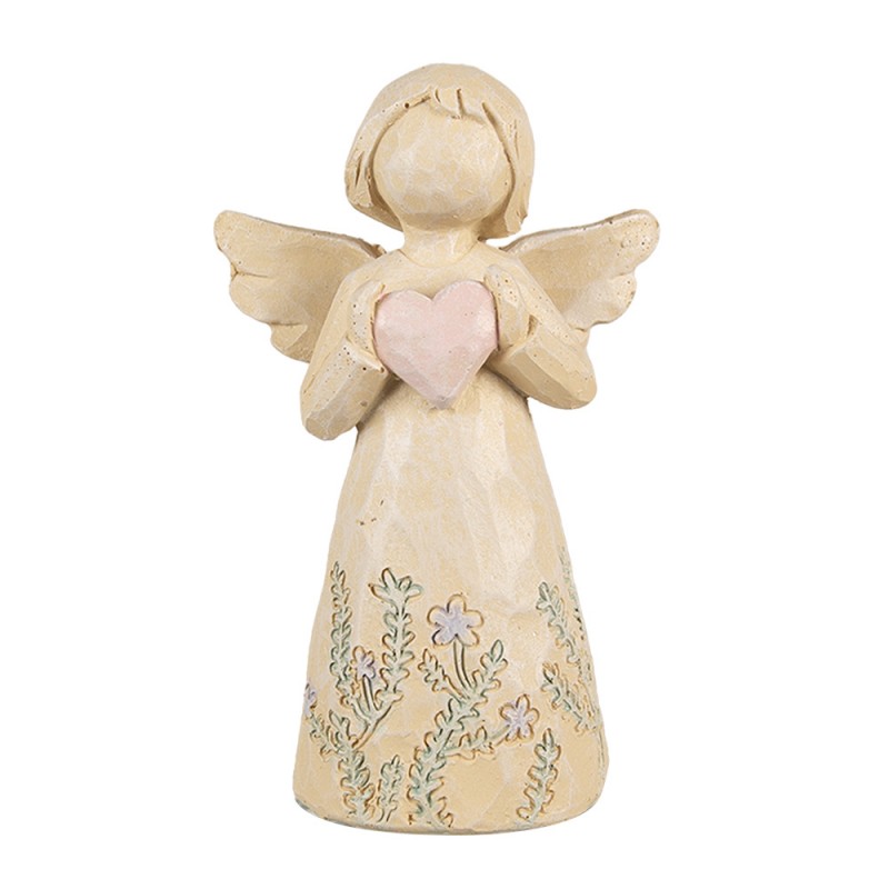6PR4980 Decorative Figurine Angel 12 cm Beige Polyresin Christmas Decoration