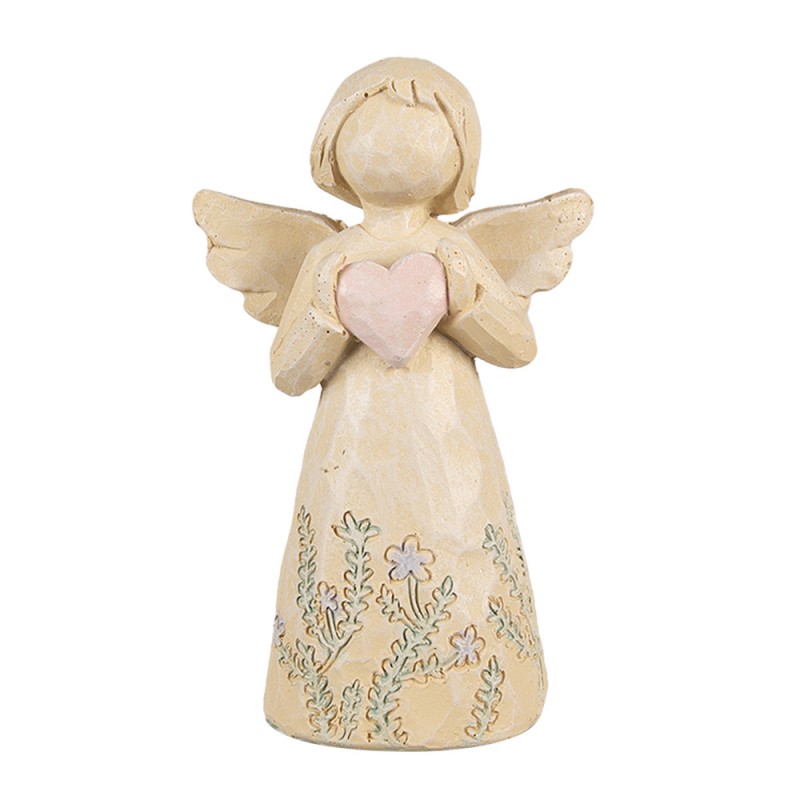 6PR4980 Figurine décorative Ange 12 cm Beige Polyrésine Décoration de Noël