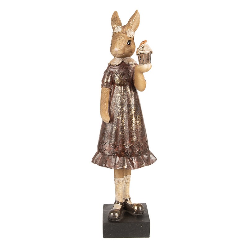 6PR5004 Figur Kaninchen 28 cm Braun Polyresin