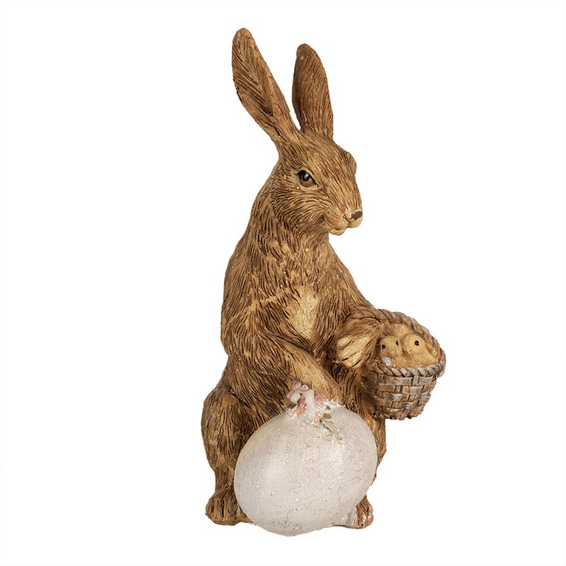 6PR5009 Figurine Rabbit 14 cm Brown Polyresin