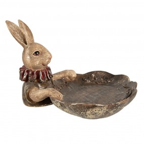 26PR5013 Decorative Bowl Rabbit 21x21x15 cm Brown Plastic Oval