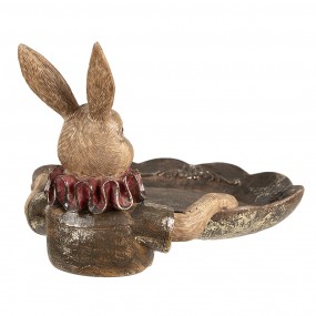 26PR5013 Decorative Bowl Rabbit 21x21x15 cm Brown Plastic Oval