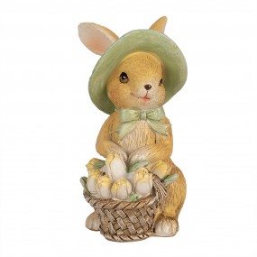 26PR5018 Figurine Rabbit 11 cm Brown Green Polyresin