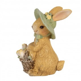 26PR5018 Figurine Rabbit 11 cm Brown Green Polyresin