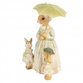 26PR5023 Figur Kaninchen 21 cm Braun Grün Polyresin