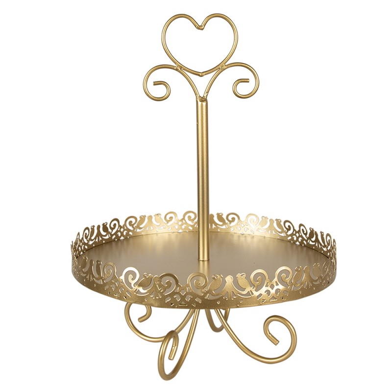 6Y5411 Etagere Ø 30x40 cm Gold colored Iron Heart