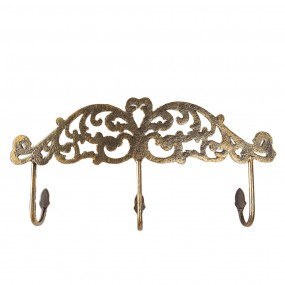 26Y5435 Wall Coat Rack 38x5x19 cm Gold colored Iron
