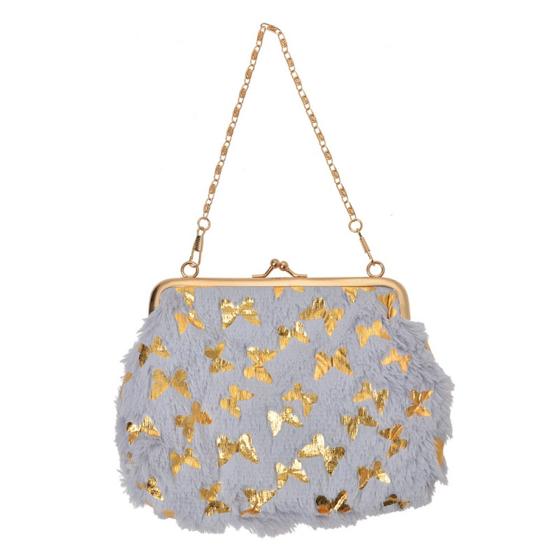 JZWA0178G Wallet 15x10 cm Grey Gold colored Synthetic Butterflies Makeup Bag
