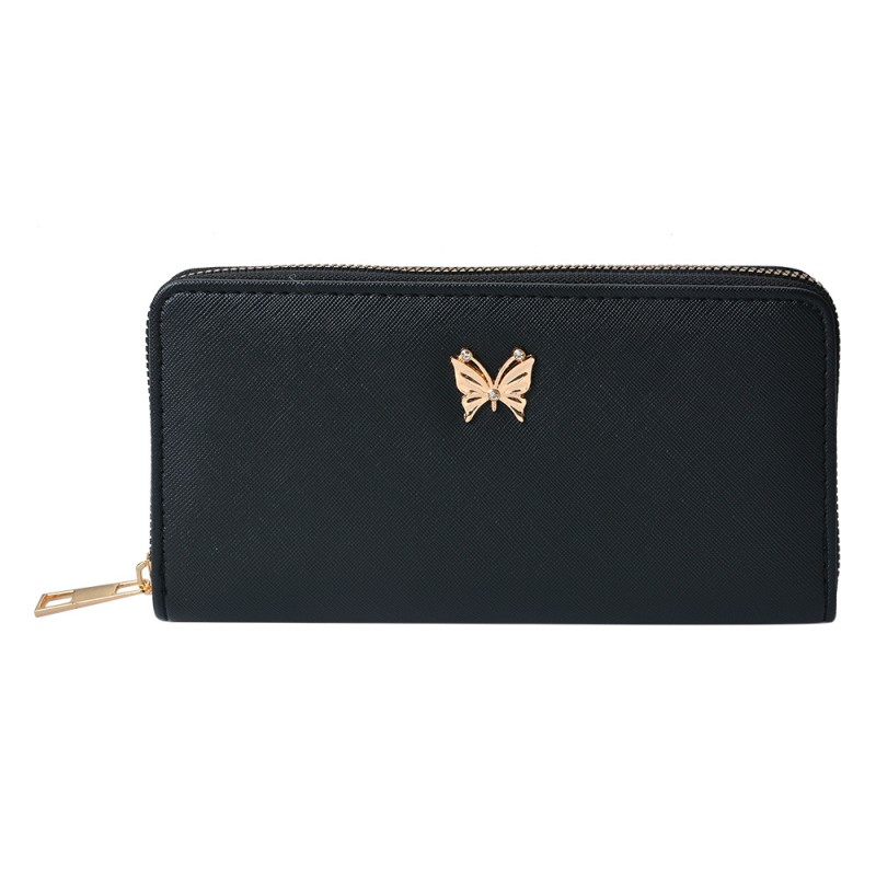 JZWA0193Z Wallet 19x10 cm Black Artificial Leather Butterfly Rectangle