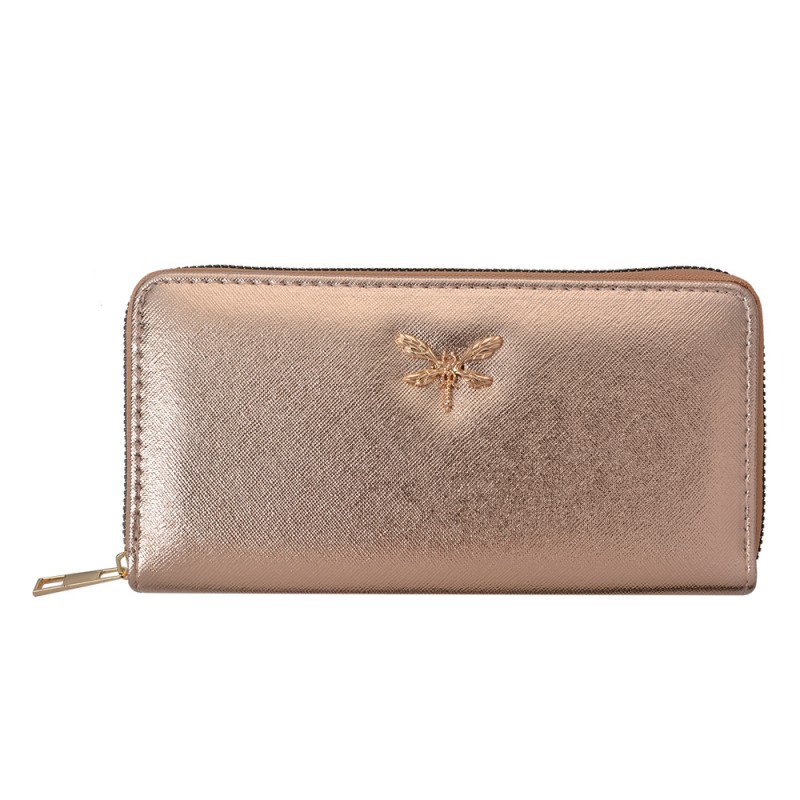 JZWA0194GO Wallet 19x10 cm Gold colored Artificial Leather Dragonfly Rectangle