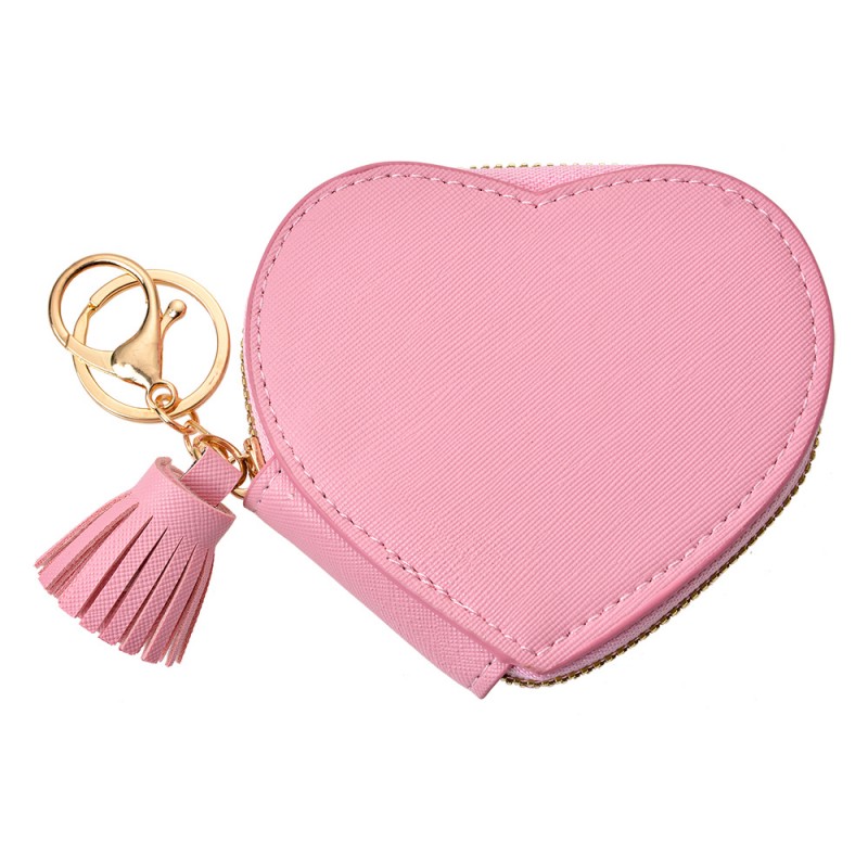 JZWA0202P Wallet 10x10 cm Pink Plastic Heart-Shaped