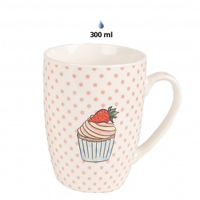 26CEMS0045 Mug Set of 4 300 ml Pink Porcelain Cupcake