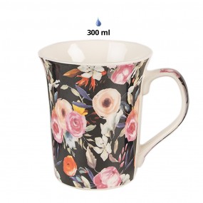 26CEMS0048 Mug set de 4 300 ml Bleu Rose Porcelaine Fleurs