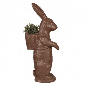 25PR0130 Statuetta Coniglio 87 cm Marrone Poliresina Decorazione di Pasqua