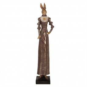 25PR0131 Statuetta Coniglio 53 cm Marrone Poliresina Decorazione di Pasqua