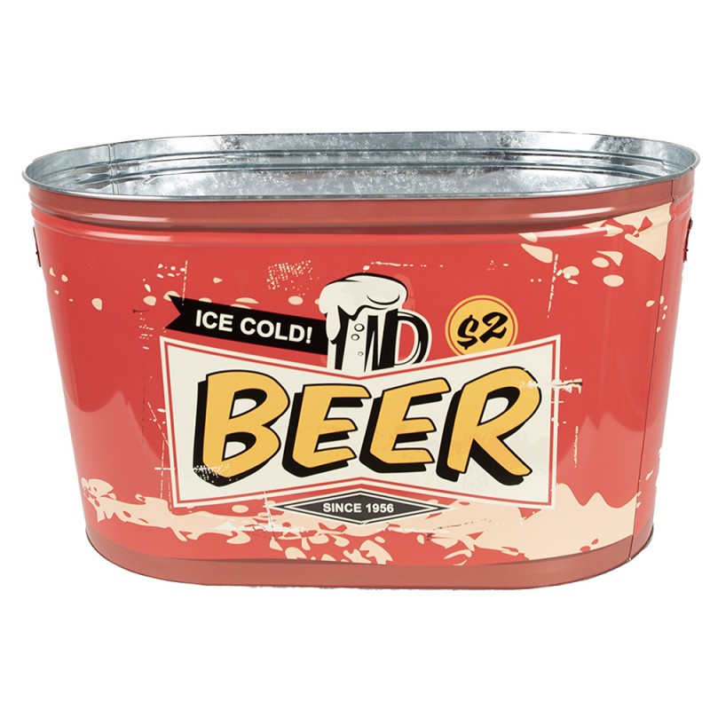 6BL0129 Rafraîchisseur de bière Seau à glace 40x25x23 cm Rouge Aluminium