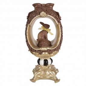 26PR4099 Statuetta decorativa Coniglio 30 cm Marrone Poliresina Decorazione di Pasqua