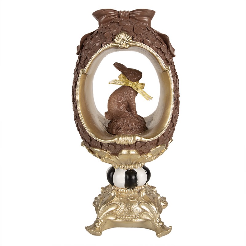 6PR4099 Statuetta decorativa Coniglio 30 cm Marrone Poliresina Decorazione di Pasqua