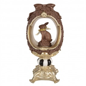 26PR4099 Statuetta decorativa Coniglio 30 cm Marrone Poliresina Decorazione di Pasqua