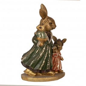 26PR4113 Statuetta Coniglio 19 cm Color oro Poliresina Decorazione di Pasqua