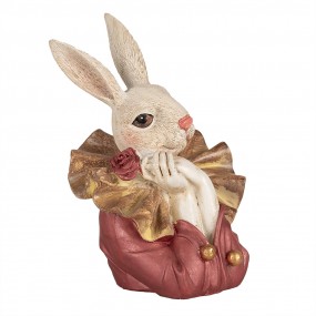 26PR4115 Figurine Rabbit 17 cm Beige Pink Polyresin Easter Decoration