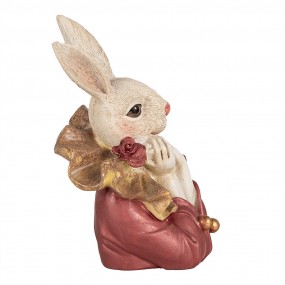 26PR4115 Figurine Rabbit 17 cm Beige Pink Polyresin Easter Decoration