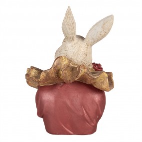 26PR4115 Figur Kaninchen 17 cm Beige Rosa Polyresin Osterdekoration