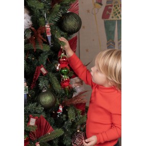 26GL4331 Palla di natale 23 cm Rosso Verde  Vetro Decorazioni Albero Natale