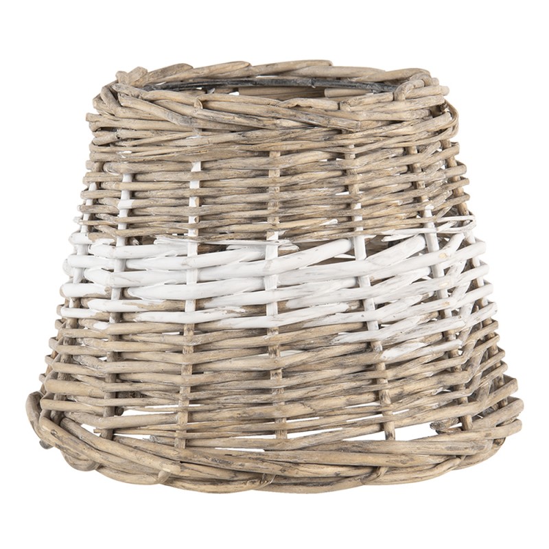 6LAK0488 Lampenkap  Ø 20x15 cm Bruin Rotan Rond Stoffen Lampenkap