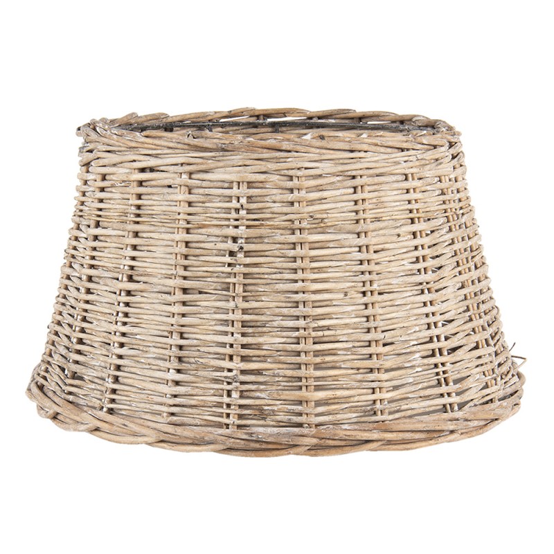 6LAK0490 Paralume Ø 38x22 cm Marrone Rattan  Rotondo Paralume in tessuto