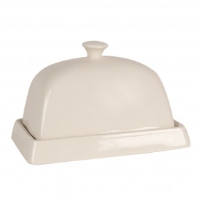 26CE1728 Butter Dish 16x10x9 cm White Ceramic