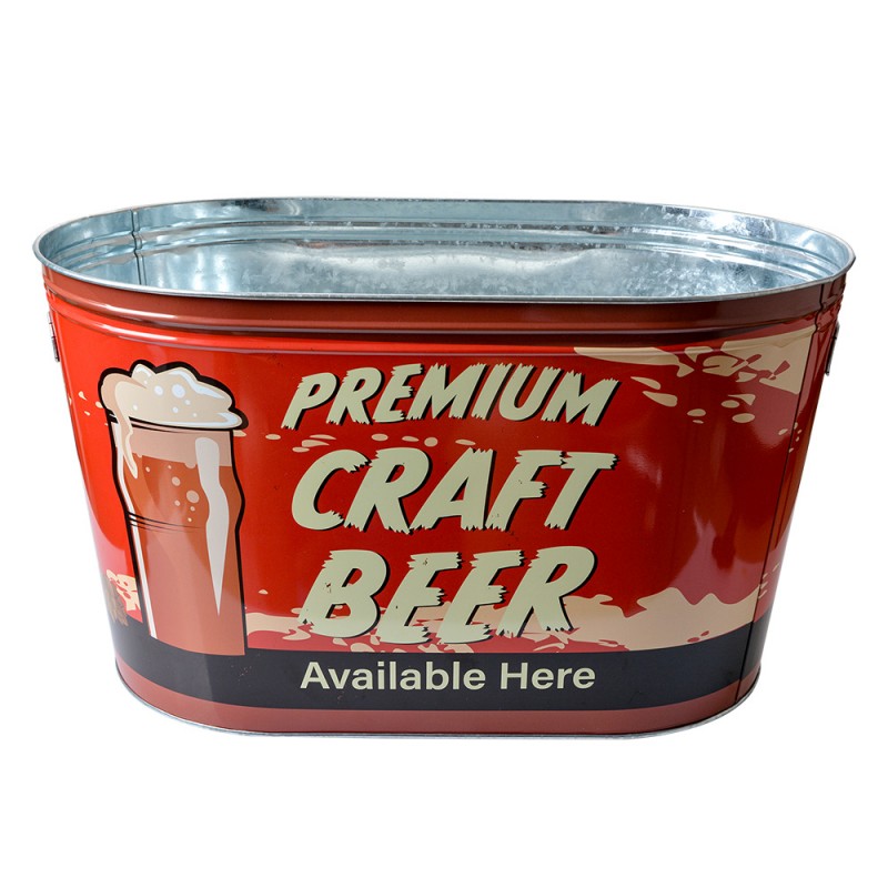 6BL0130 Rafraîchisseur de bière Seau à glace 40x25x23 cm Rouge Aluminium