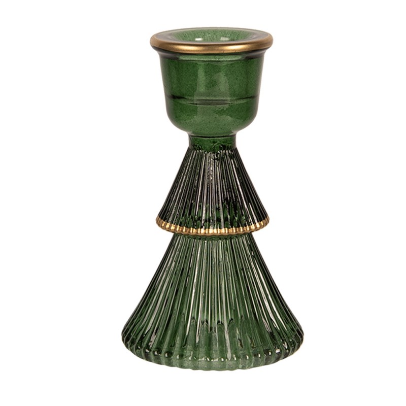 6GL4396GR Candle holder Ø 6x10 cm Green Glass