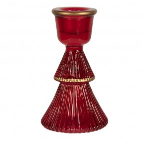 26GL4396R Candle holder Ø 6x10 cm Red Glass