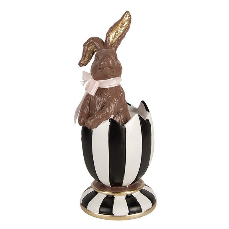 6PR4089 Figurine Rabbit 42 cm White Gold colored Polyresin Easter Decoration