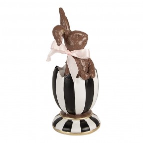 26PR4100 Statuetta decorativa Coniglio 19 cm Marrone Poliresina Decorazione di Pasqua