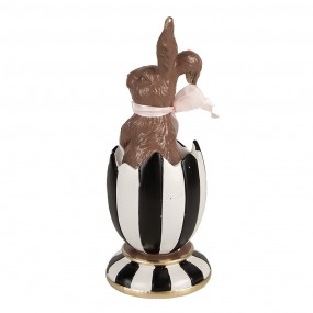 26PR4100 Statuetta decorativa Coniglio 19 cm Marrone Poliresina Decorazione di Pasqua