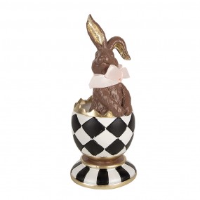 26PR4102 Statuetta decorativa Coniglio 19 cm Marrone Poliresina Decorazione di Pasqua