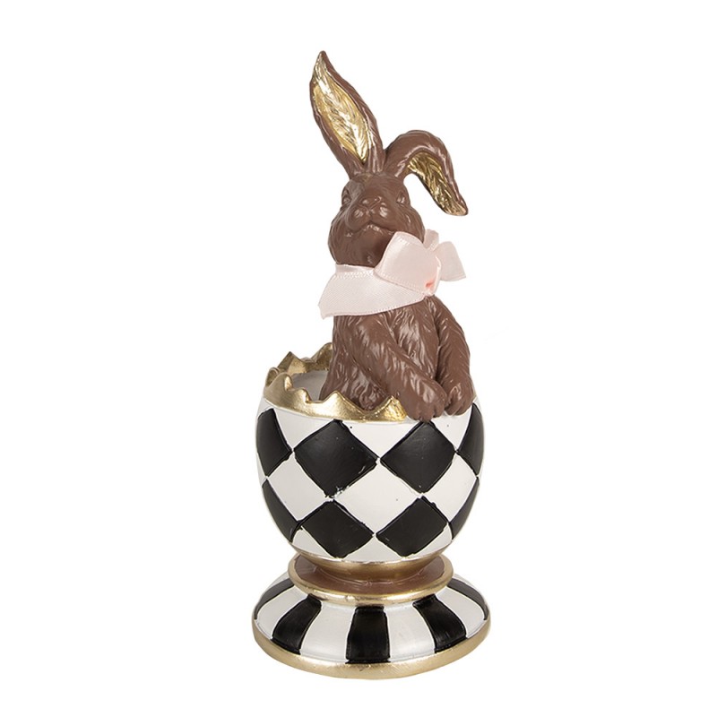 6PR4102 Figurine décorative Lapin 19 cm Marron Polyrésine Décoration de Pâques