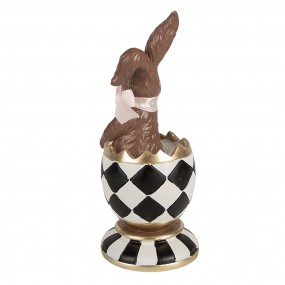 26PR4102 Figurine décorative Lapin 19 cm Marron Polyrésine Décoration de Pâques